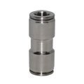 PneumaticPlus PX26-3/8-3/8 Push to Connect Stainless Steel Fitting, Union - 3/8" Tube OD x 3/8" Tube OD