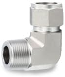 316 Stainless Steel 90 Degree Compression Tube Pipe Fitting Connector, 3/8" Tube OD x 3/8" NPT Male Adapter for fuel/air/liquid/oil/gas/vacuum pipelines