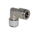 PneumaticPlus PN14-3/8-1/4 Push to Connect Metal Fitting, Nickel Plated Brass, Male Elbow - 3/8" Tube OD x 1/4" NPT Thread (Pack of 10)
