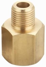 Brass Pipe Fitting Adapter, 1/8" NPT Male x 1/4" NPT Female, 5 PCS