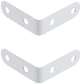 MY MIRONEY 8PCS L Brackets for Shelves White Right Angle Bracket, 2" x 2"