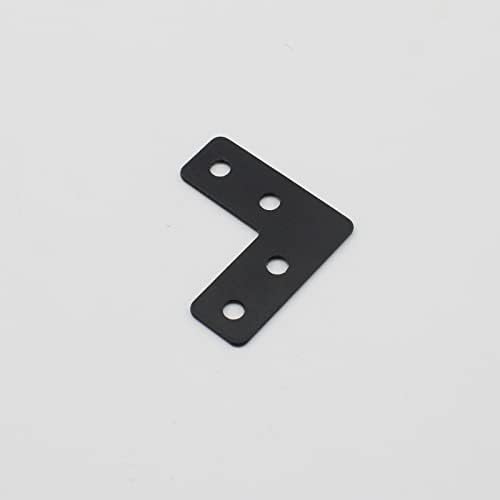 10 PCS Flat L Shape Repair Mending Plate, ULIFESTAR Heavy Duty Corner Bracket Furniture Support Brace Black Joining Bracket Fastener Connector with Mounting Screws (40x40x12mm/1.6x1.6x0.5'')