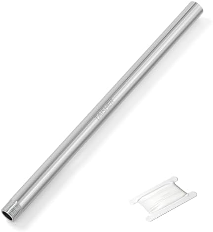 TAISHER 1Pcs Thickened Nipple Cast Pipe 3/8" MNPT x 3/8" FNPT, 16" Length