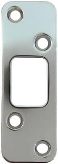 Stone Harbor Hardware Round Corner Deadbolt Strike Plate, 1-1/4" x 3-5/8", 2-1/2" Center-to-Center, Polished Chrome