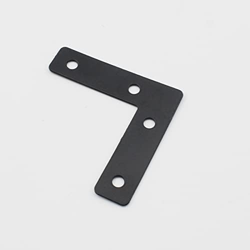 10 PCS Flat L Shape Repair Mending Plate, ULIFESTAR Heavy Duty Corner Bracket Furniture Support Brace Black Joining Bracket Fastener Connector with Mounting Screws (60x60x15mm/2.4x2.4x0.6'')