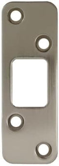 Stone Harbor Hardware Round Corner Deadbolt Strike Plate, 1-1/4" x 3-5/8", 2-1/2" Center-to-Center, Satin Nickel