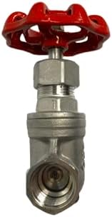 AF Hydro Stainless Steel SS316 Gate Valve, 1/2"NPT, Female Threaded Gate Valve, up to 200 PSI, Solid Taper Wedge Valve for General Water, Oil, and Gas