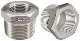 Beduan 304 SS Reducer Hex Bushing 1/2 Male to 3/8 Female NPT Reducing 2PCS