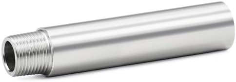 ChillWaves 304 Stainless Steel Pipe Fitting, Nipple Cast Pipe 3/8" NPT Male x 3/8" NPT Female Thread 8" Length(200MM)(1-PACK)