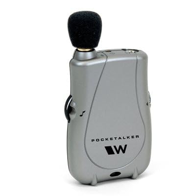 Pocket Talker Ultra Duo — Personal Hearing Amplifier with Folding Headphone & Single Mini Earbud, Mic & 12‑ft TV Cord, 200‑Hr Battery, Tone & Volume Controls
