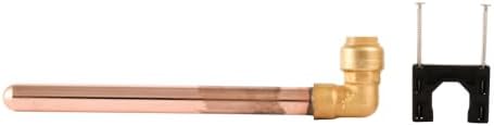 SharkBite 1/2 Inch 90 Degree Elbow with 8 Inch Copper Stub Out, Push to Connect Brass Plumbing Fitting, PEX Pipe, Copper, CPVC, PE-RT, HDPE, U351LFA
