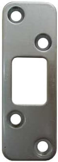 Stone Harbor Hardware Round Corner Deadbolt Strike Plate, 1-1/4" x 3-5/8", 2-1/2" Center-to-Center, Satin Chrome
