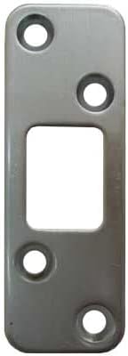 Stone Harbor Hardware Round Corner Deadbolt Strike Plate, 1-1/4" x 3-5/8", 2-1/2" Center-to-Center, Satin Chrome