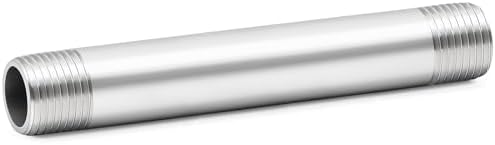 ChillWaves 304 Stainless Steel Pipe Fitting, Nipple Cast Pipe 1-1/2" NPT Male x 1-1/2" NPT Male Thread 8" Length(200MM)(1-PACK)