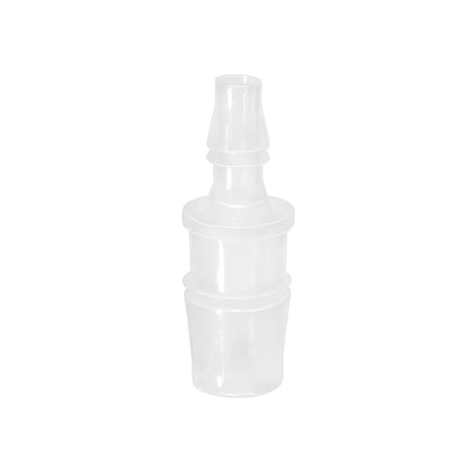 Quickun Plastic Hose Barb Reducer Fitting 1/2" to 1/4" Barbed Reducing Union Adapter Splicer Mender Joint Fitting (Pack of 1)