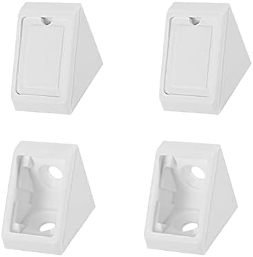 DTGN -50Pack 20x20x17.5mm(LxWxH) Plastic Corner Brackets 2 Holes L White