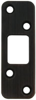 Stone Harbor Hardware Round Corner Deadbolt Strike Plate, 1-1/4" x 3-5/8", 2-1/2" Center-to-Center, Vintage Bronze