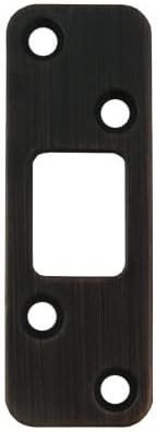 Stone Harbor Hardware Round Corner Deadbolt Strike Plate, 1-1/4" x 3-5/8", 2-1/2" Center-to-Center, Vintage Bronze