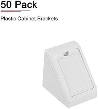 DTGN -50Pack 20x20x17.5mm(LxWxH) Plastic Corner Brackets 2 Holes L White