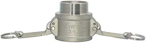 VARMHUS Male Pipe Threads x 1-1/2" Type B Trash Pump Adapter Female Camlock,Type B Hose Fitting,Stainless Steel 316