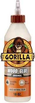 Gorilla Wood Glue, 18 oz Bottle, Water Resistant PVA Adhesive