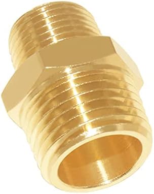 Joywayus 2 Pack Brass 1/2" NPT Male to 3/8" NPT Male Pipe Fitting Adapter
