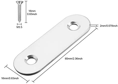 Flat Corner Brace Plates, Pack of 30, Stainless Steel, Silver
