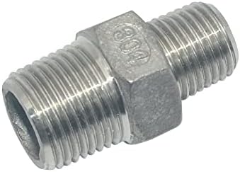 3/8" x 1/4" Male Threaded Reducing Nipple Fitting/Adapter,Stainless Steel SS304 NPT Pipe Hex Reducer