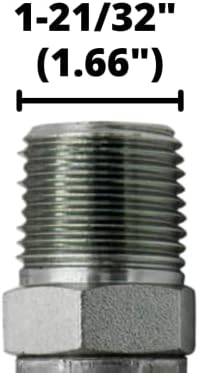 1-1/2" JIC 37 Male x 1-1/4" NPTF Male Pipe Steel Adapter Flared Tube Fitting Pipe Connector 2404-24-20