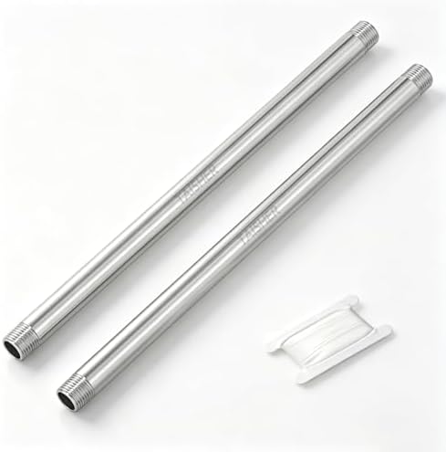 TAISHER 2Pcs Thickened Nipple Cast Pipe 3/8" NPT Male, 16" Length