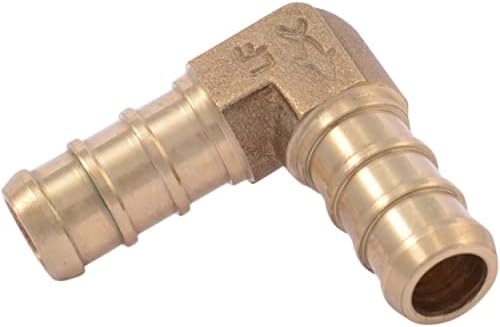 SharkBite 3/8 Inch Crimp 90 Degree Elbow, Brass Plumbing Fitting, PEX Pipe, PE-RT, UC246LFA