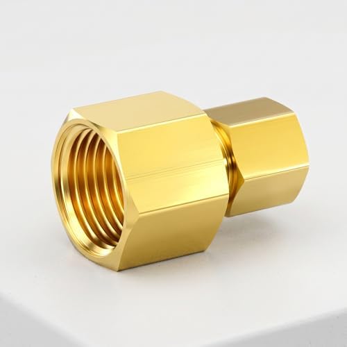 5PCS Brass Compression Tube Fitting, 1/2" OD x 1/2" NPT Female