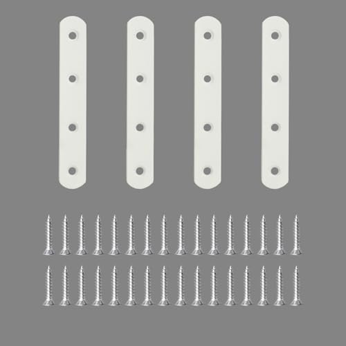 Alise Flat Bracket ,5 Inch White Mending Plate Flat Brace for Wood Shelves