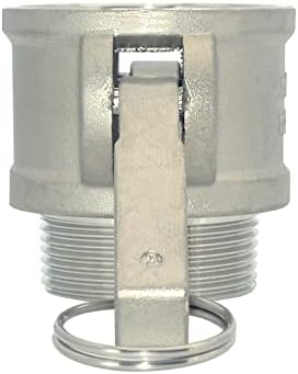 VARMHUS Male Pipe Threads x 1-1/2" Type B Trash Pump Adapter Female Camlock,Type B Hose Fitting,Stainless Steel 316