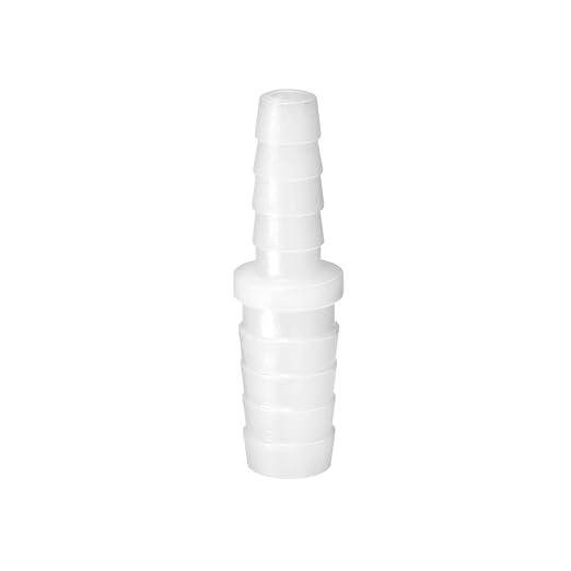 Quickun Plastic Hose Barb Reducer Fitting 5/16" to 1/4" Barbed Reducing Union Adapter Splicer Mender Joint Fitting (Pack of 1)