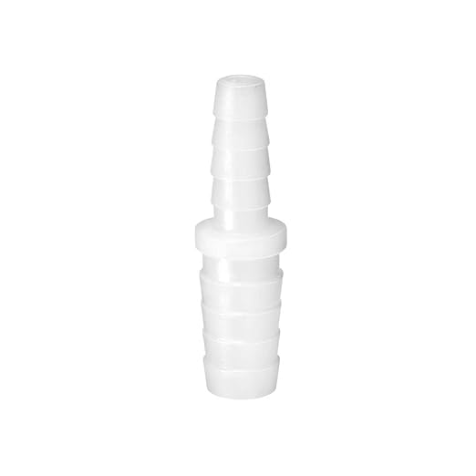 Quickun Plastic Hose Barb Reducer Fitting 3/8" to 1/4" Barbed Reducing Union Adapter Splicer Mender Joint Fitting (Pack of 1)