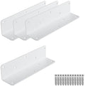 8" x 2" x 2" L Brackets Heavy Duty, Large Iron Corner Bracket Metal Joint, Thickness 3mm Including Screws, for Wooden Bookshelf Furniture Cabinet (White-4PCS)