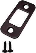 QCAA Solid Brass Deadbolt Strike Plate, Door Backplate, Round Corner, 1"x2-1/4", Oil-Rubbed Bronze(US10B), 1 Pack, Made in Taiwan
