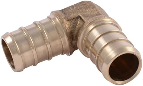 SharkBite 1/2 Inch Crimp 90 Degree Elbow, Brass Plumbing Fitting, PEX Pipe, PE-RT, UC248LFA