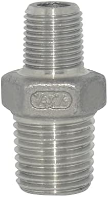 1/4" x 1/8" Male Threaded Reducing Nipple Fitting/Adapter,Stainless Steel SS304 NPT Pipe Hex Reducer