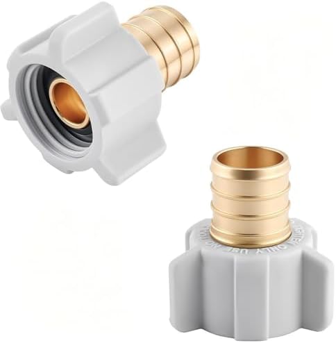 3/4" Pex x 1/2" Female NPT Swivel Adapter No-Lead Brass Crimp Fitting,PEX-B Compatible,2-Pack