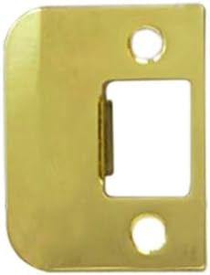 QCAA Solid Brass Extended Lip Strike, 1-3/4''X2-1/4", Polish Brass, 1 Pack, Made in Taiwan