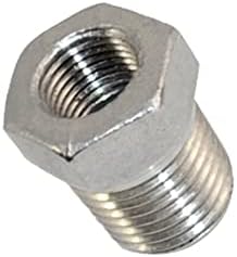 1/4" Male NPT to 1/8" Female NPT Female Reducing/Reducer Bushing Pipe Fitting,Adapter,Stainless Steel SS 304 Hex Bushing (1/4" Male to 1/8" Female)