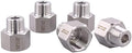 Forged Reducer Adapter Fitting - Stainless Steel 304 Reducing Pipe Connector, 3/4" NPT Female x 1/2" NPT Male (pack of 5)