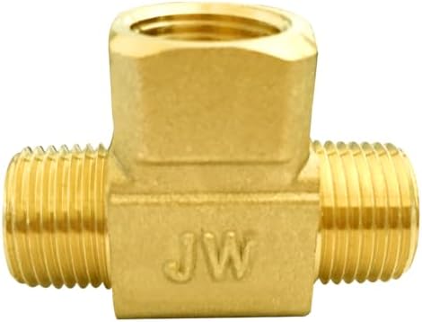 Joywayus Brass Tee Pipe Fitting 3/8" NPT Male-Female-Male 3-way Adapter