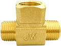 Joywayus Brass Tee Pipe Fitting 3/8" NPT Male-Female-Male 3-way Adapter