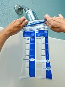 Flow Gauge Measuring Bag & Toilet Leak Detecting Tablets. Water saving for shower and faucet. 20 Dye tablets for bathroom Toilet Leak Detecting detect silent leaks
