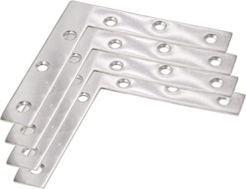 Stainless Steel L Shape Flat Corner Brace Bracket for Wood & Metal, Fixing Joining Support Brace for Shelves, Furniture & Cabinet (150*150/5.9*5.9'')