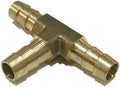 1/4" Brass Hose Mender Tee Barb Union/Connector 3-Way Fitting | 179-0404C