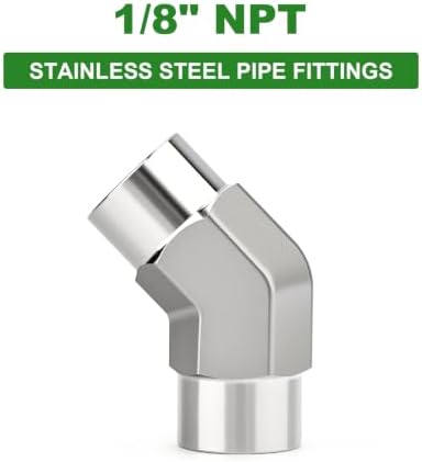 TAISHER 2pcs 304 SS 45 Degree Elbow 1/8"FNPT Forged Pipe Connector